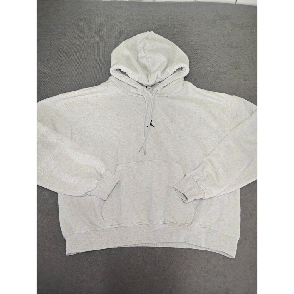Jordan Dri-FIT Hoodie Adult Medium Gray Pullover Jumpman Logo Sweatshirt